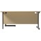 Jemini 1600mm Corner Desk, Right Hand, Black Single Upright Cantilever Legs, Maple