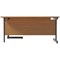 Jemini 1600mm Corner Desk, Right Hand, Black Single Upright Cantilever Legs, Oak