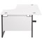Jemini 1600mm Corner Desk, Right Hand, Black Single Upright Cantilever Legs, White