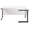 Jemini 1600mm Corner Desk, Right Hand, Black Single Upright Cantilever Legs, White