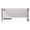 Jemini 1600mm Corner Desk, Right Hand, Black Single Upright Cantilever Legs, White