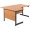 Jemini 1800mm Corner Desk, Left Hand, Black Single Upright Cantilever Legs, Beech
