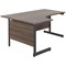 Jemini 1800mm Corner Desk, Left Hand, Black Single Upright Cantilever Legs, Walnut