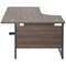 Jemini 1800mm Corner Desk, Left Hand, Black Single Upright Cantilever Legs, Walnut