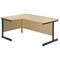 Jemini 1800mm Corner Desk, Left Hand, Black Single Upright Cantilever Legs, Maple