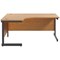 Jemini 1800mm Corner Desk, Left Hand, Black Single Upright Cantilever Legs, Oak
