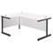Jemini 1800mm Corner Desk, Left Hand, Black Single Upright Cantilever Legs, White