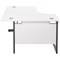 Jemini 1800mm Corner Desk, Left Hand, Black Single Upright Cantilever Legs, White