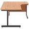 Jemini 1800mm Corner Desk, Right Hand, Black Single Upright Cantilever Legs, Beech