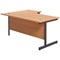 Jemini 1800mm Corner Desk, Right Hand, Black Single Upright Cantilever Legs, Beech