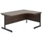 Jemini 1800mm Corner Desk, Right Hand, Black Single Upright Cantilever Legs, Walnut
