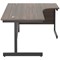 Jemini 1800mm Corner Desk, Right Hand, Black Single Upright Cantilever Legs, Walnut