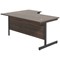 Jemini 1800mm Corner Desk, Right Hand, Black Single Upright Cantilever Legs, Walnut