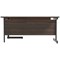 Jemini 1800mm Corner Desk, Right Hand, Black Single Upright Cantilever Legs, Walnut