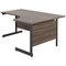 Jemini 1800mm Corner Desk, Right Hand, Black Single Upright Cantilever Legs, Walnut