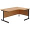 Jemini 1800mm Corner Desk, Right Hand, Black Single Upright Cantilever Legs, Oak