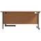Jemini 1800mm Corner Desk, Right Hand, Black Single Upright Cantilever Legs, Oak