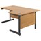 Jemini 1800mm Corner Desk, Right Hand, Black Single Upright Cantilever Legs, Oak