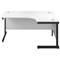 Jemini 1800mm Corner Desk, Right Hand, Black Single Upright Cantilever Legs, White