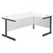 Jemini 1800mm Corner Desk, Right Hand, Black Single Upright Cantilever Legs, White