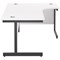 Jemini 1800mm Corner Desk, Right Hand, Black Single Upright Cantilever Legs, White