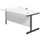 Jemini 1800mm Corner Desk, Right Hand, Black Single Upright Cantilever Legs, White