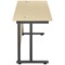 Jemini 1600mm Slim Rectangular Desk, Black Double Upright Cantilever Legs, Maple