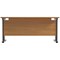 Jemini 1600mm Slim Rectangular Desk, Black Double Upright Cantilever Legs, Oak