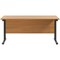 Jemini 1600mm Slim Rectangular Desk, Black Double Upright Cantilever Legs, Oak