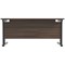 Jemini 1600mm Rectangular Desk, Black Double Upright Cantilever Legs, Walnut