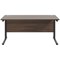 Jemini 1600mm Rectangular Desk, Black Double Upright Cantilever Legs, Walnut