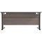Jemini 1600mm Rectangular Desk, Black Double Upright Cantilever Legs, Grey Oak