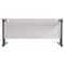 Jemini 1600mm Rectangular Desk, Black Double Upright Cantilever Legs, White