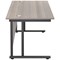 Jemini 1800mm Rectangular Desk, Black Double Upright Cantilever Legs, Grey Oak