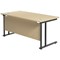 Jemini 1800mm Rectangular Desk, Black Double Upright Cantilever Legs, Maple