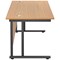 Jemini 1800mm Rectangular Desk, Black Double Upright Cantilever Legs, Oak