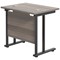 Jemini 800mm Slim Rectangular Desk, Black Double Upright Cantilever Legs, Grey Oak