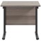 Jemini 800mm Slim Rectangular Desk, Black Double Upright Cantilever Legs, Grey Oak