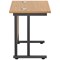 Jemini 800mm Slim Rectangular Desk, Black Double Upright Cantilever Legs, Oak