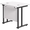 Jemini 800mm Slim Rectangular Desk, Black Double Upright Cantilever Legs, White