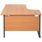 Jemini 1600mm Corner Desk, Left Hand, Black Double Upright Cantilever Legs, Beech
