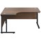 Jemini 1600mm Corner Desk, Left Hand, Black Double Upright Cantilever Legs, Walnut
