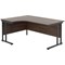 Jemini 1600mm Corner Desk, Left Hand, Black Double Upright Cantilever Legs, Walnut