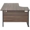 Jemini 1600mm Corner Desk, Left Hand, Black Double Upright Cantilever Legs, Walnut