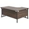 Jemini 1600mm Corner Desk, Left Hand, Black Double Upright Cantilever Legs, Walnut