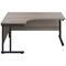 Jemini 1600mm Corner Desk, Left Hand, Black Double Upright Cantilever Legs, Grey Oak