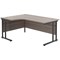 Jemini 1600mm Corner Desk, Left Hand, Black Double Upright Cantilever Legs, Grey Oak