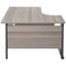 Jemini 1600mm Corner Desk, Left Hand, Black Double Upright Cantilever Legs, Grey Oak