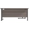 Jemini 1600mm Corner Desk, Left Hand, Black Double Upright Cantilever Legs, Grey Oak