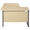 Jemini 1600mm Corner Desk, Left Hand, Black Double Upright Cantilever Legs, Maple